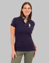 USPA METALLIC PRINT POLO SHIRT