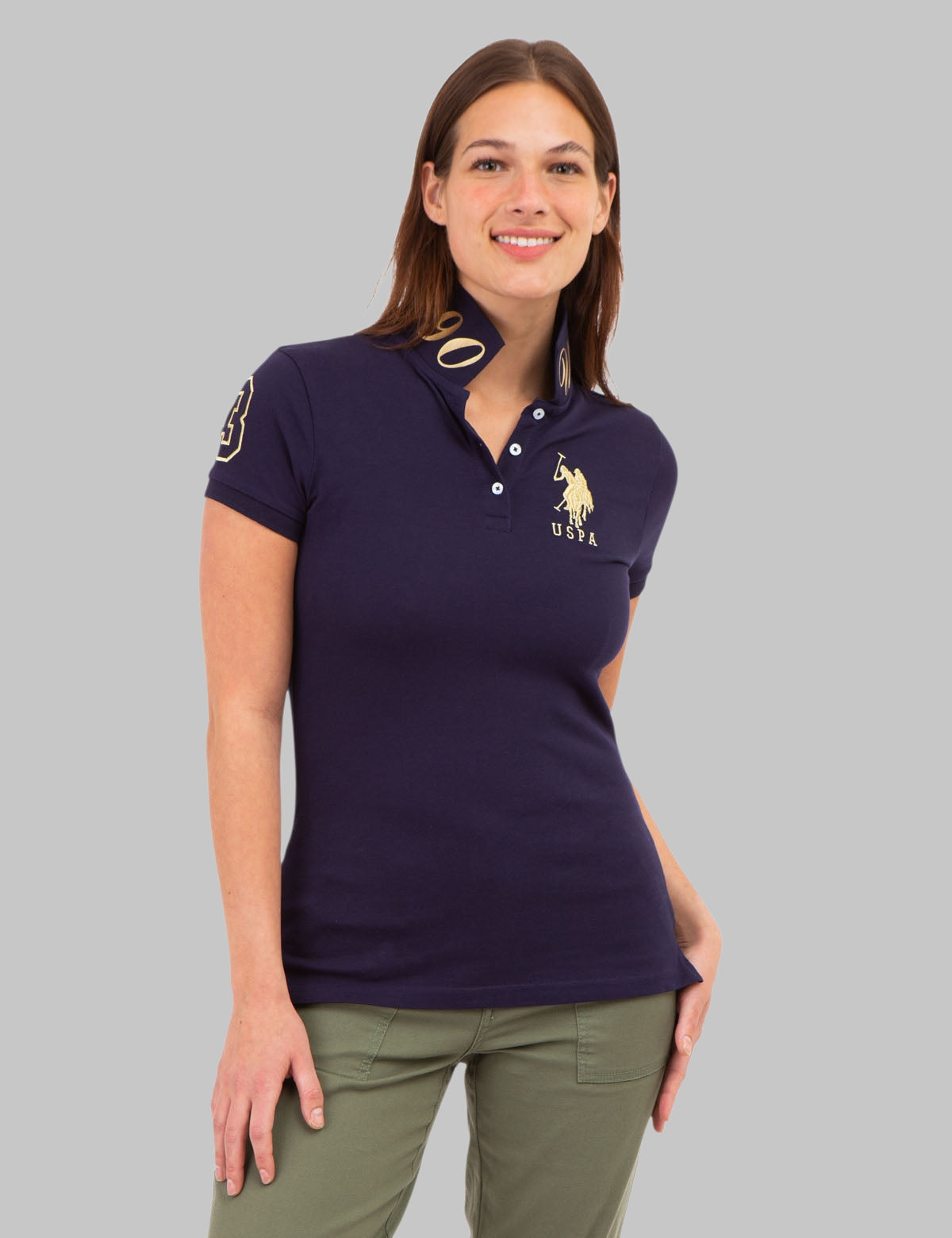 USPA METALLIC PRINT POLO SHIRT