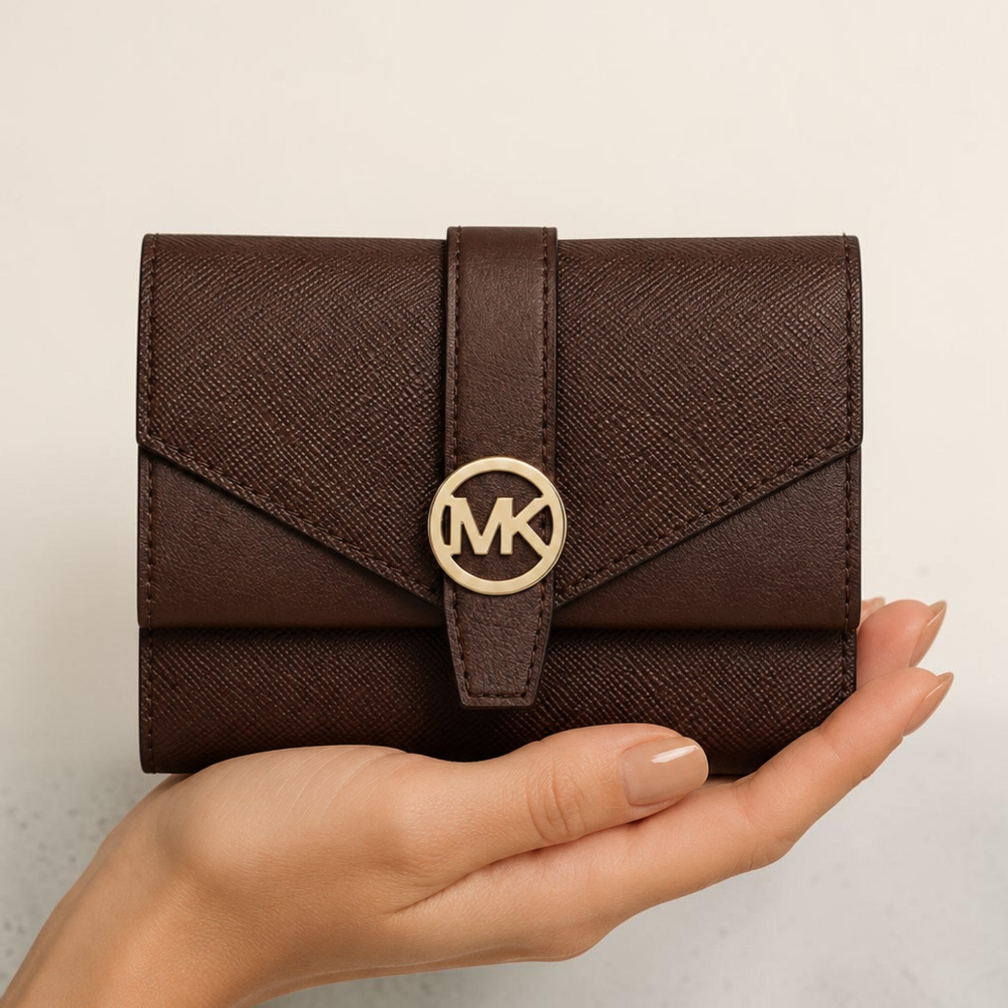 Michael Kors Greenwich Medium Saffiano Leather Trifold Wallet,35S5GGRE6L