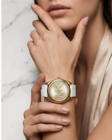 Immediate M.KWomen's Janelle Gold-Tone Silicone Strap Watch, 42mm MK7141