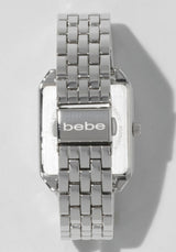 Silver Link Rectangle Bracelet Diamond Dial Watch