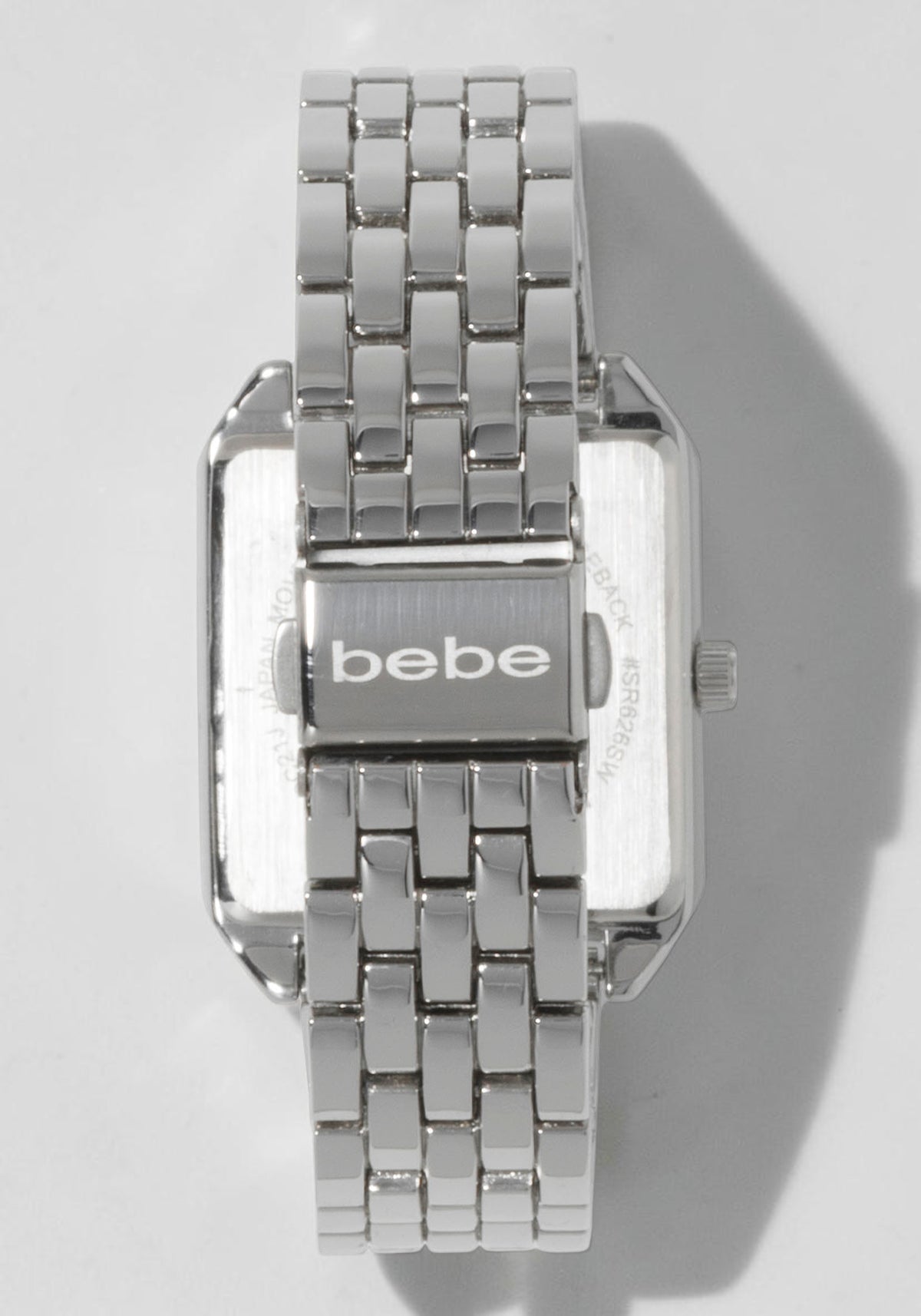 Silver Link Rectangle Bracelet Diamond Dial Watch