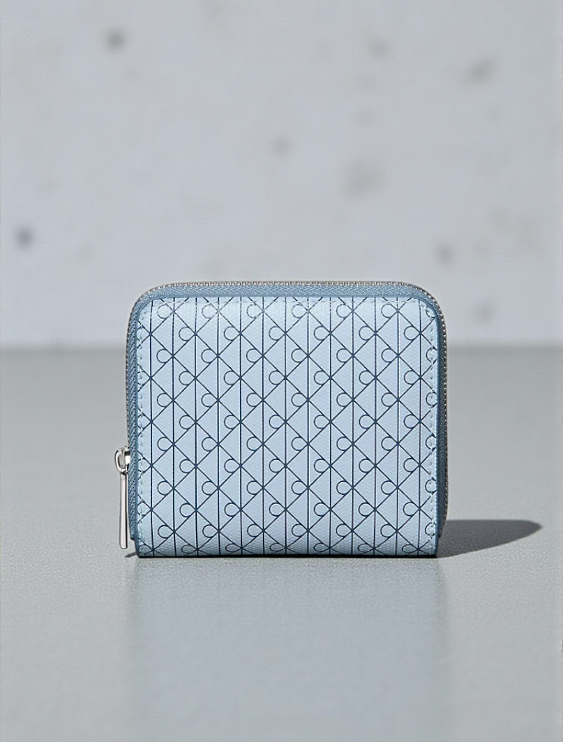 C.K Allover Monogram Square Zip Wallet