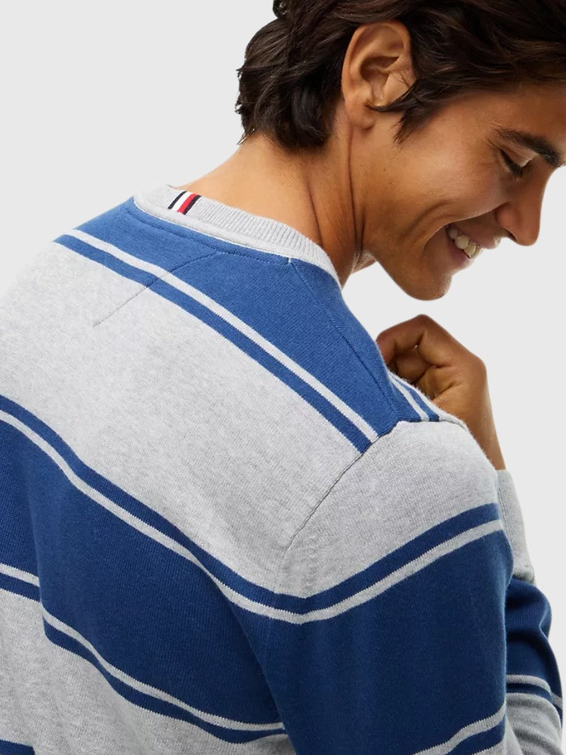 TOMMY HILFIGER Rugby Stripe Crewneck Sweater,XM07954-P61