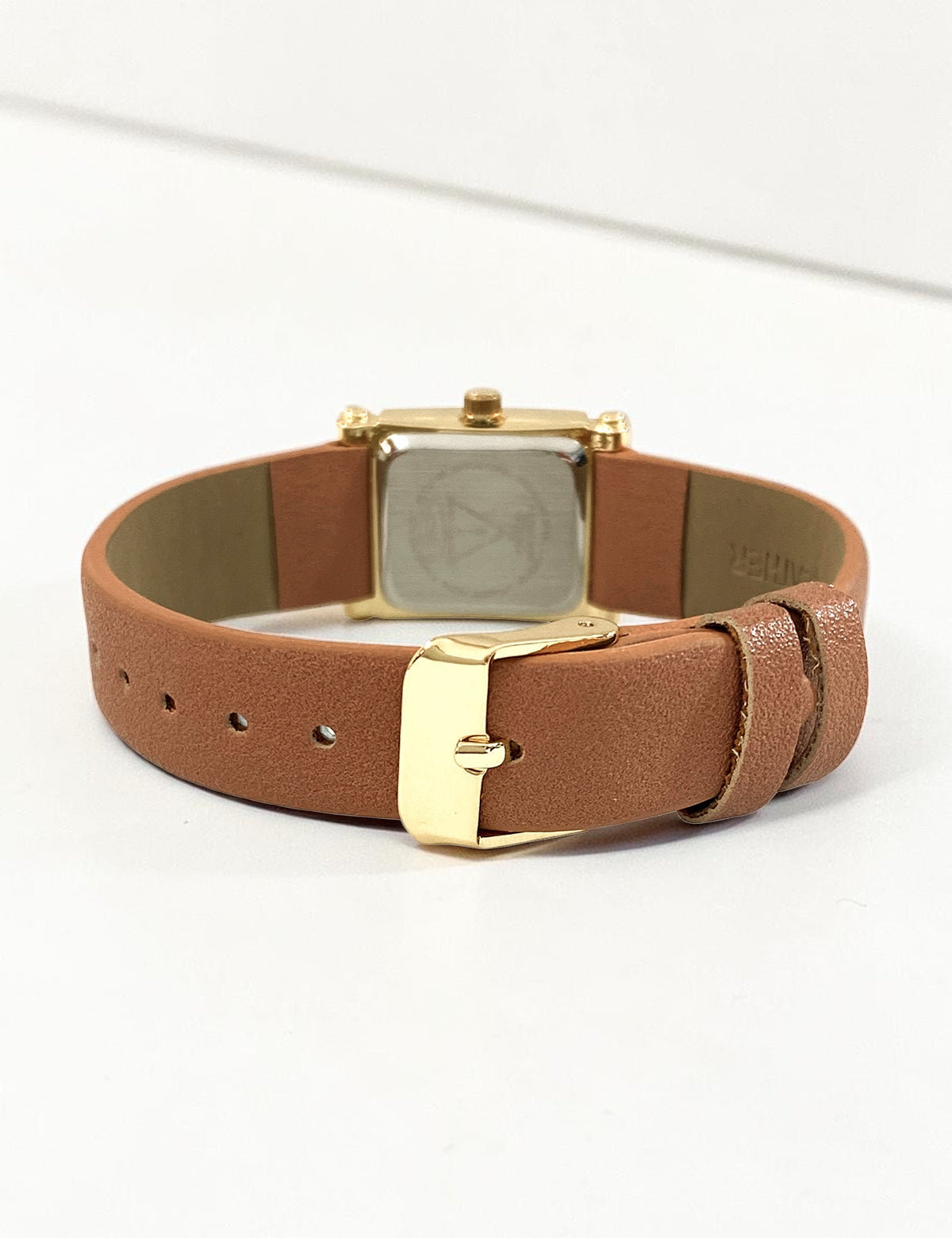 LADIES BROWN STRAP SQUARE FACE WATCH,USC42173UO-0000A