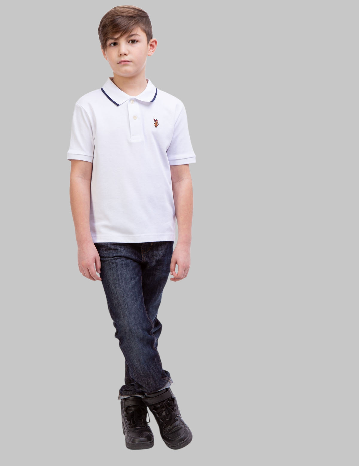 BOYS SOLID INTERLOCK POLO SHIRT