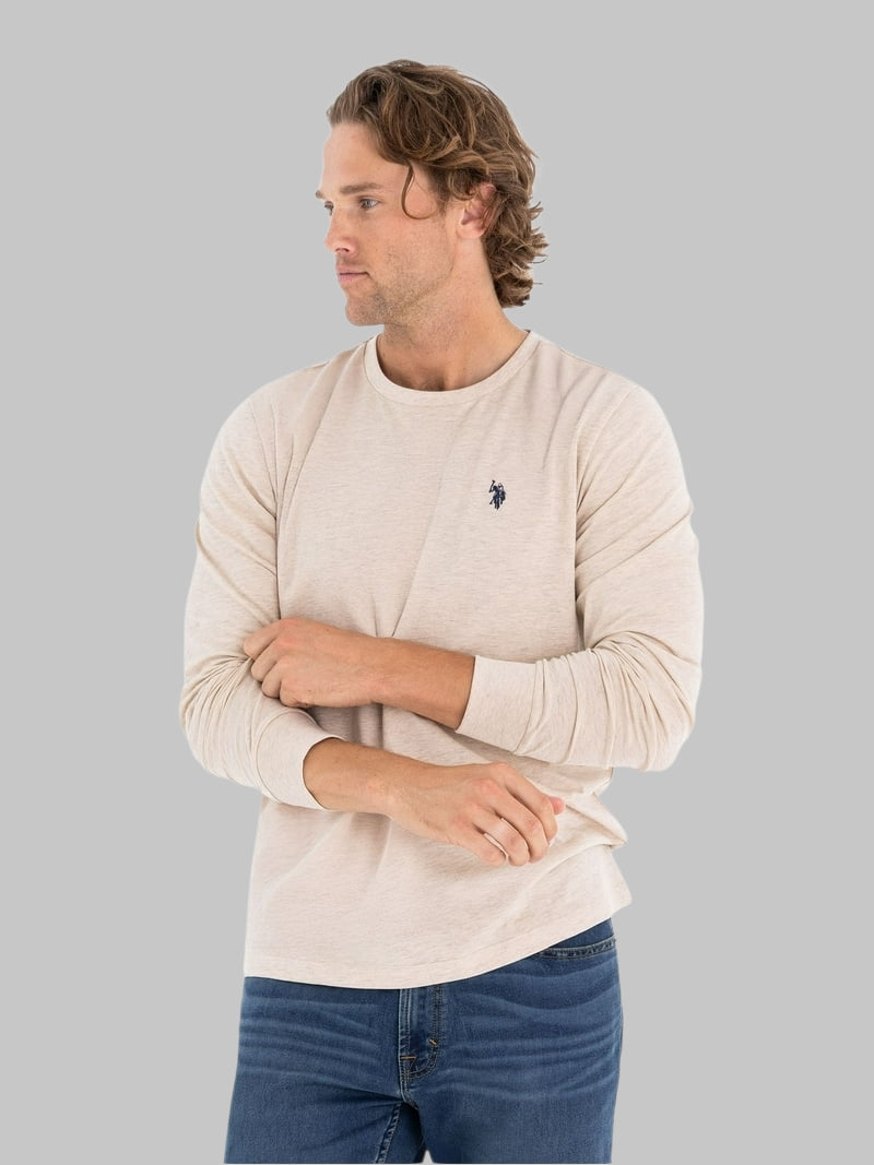 U.S. Polo Assn. Men's Cotton Crewneck Tee with Long Sleeves,