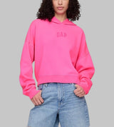 Relaxed Gap Mini-Logo Cropped Hoodie