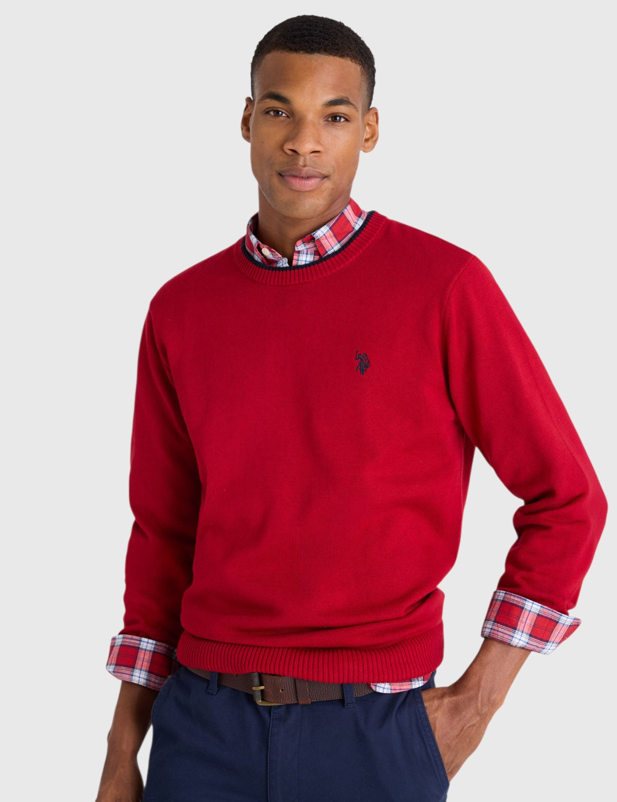 US.POLO.ASSN SOFT COTTON JERSEY CREW NECK SWEATER,USUF6S5243-0000A