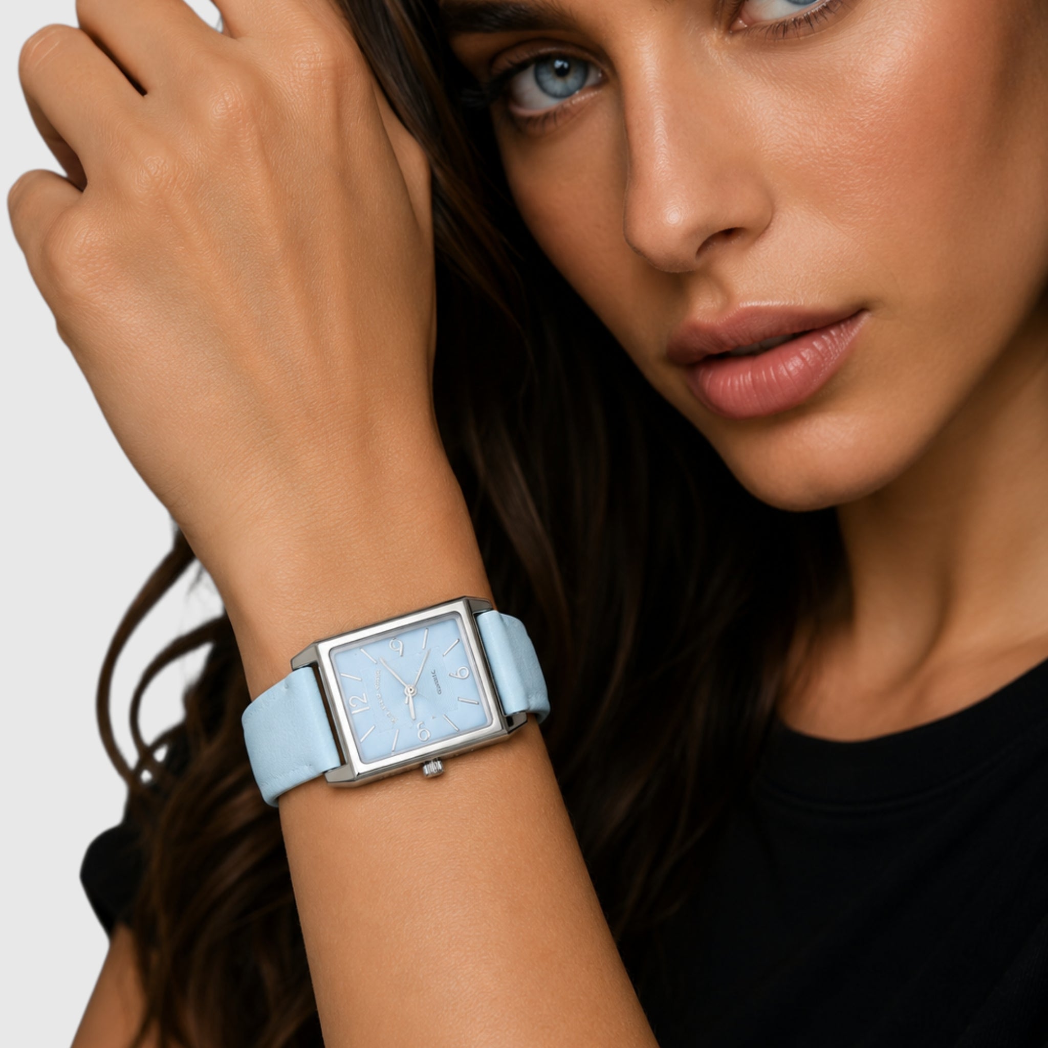 LADIES SLATE BLUE SQUARE WATCH,USC42161UO-0000A