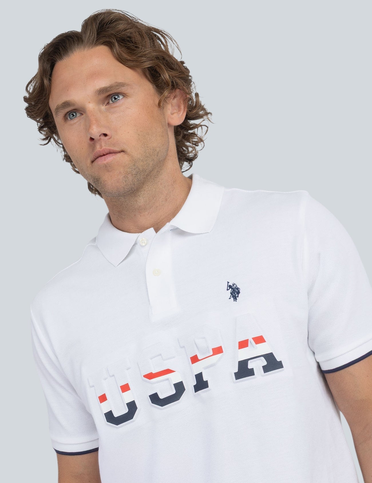 USPA EMBOSSED PIQUE POLO SHIRT,11D936-3O00A