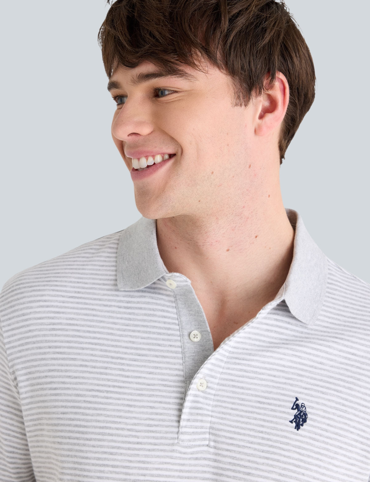 YARN DYE STRIPE INTERLOCK POLO SHIRT,11Q0073-9800A