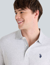 YARN DYE STRIPE INTERLOCK POLO SHIRT,11Q0073-9800A