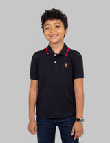 BOYS SOLID INTERLOCK POLO SHIRT