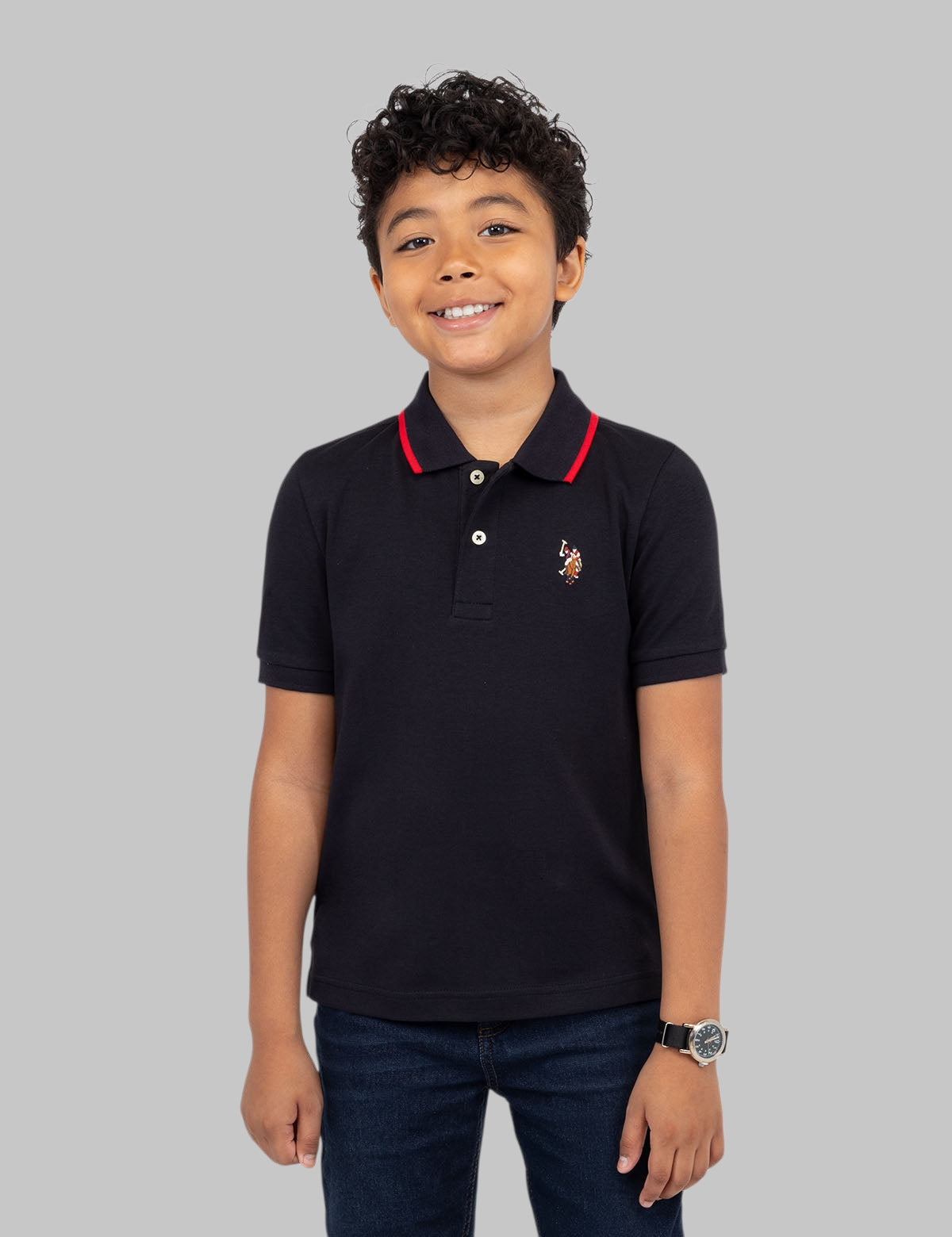 BOYS SOLID INTERLOCK POLO SHIRT
