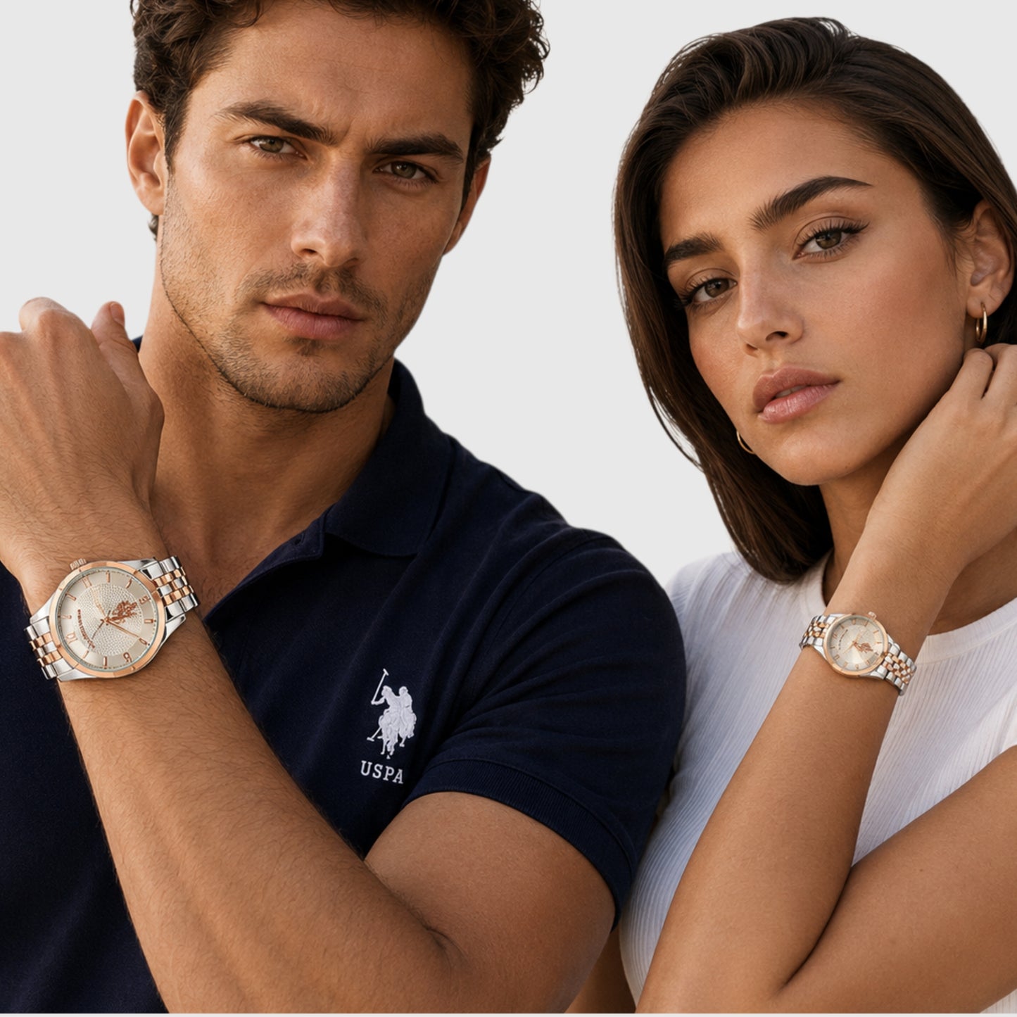 HIS AND HERS CLASSIC LINK STRAP WATCH SET,USC2617-0000A