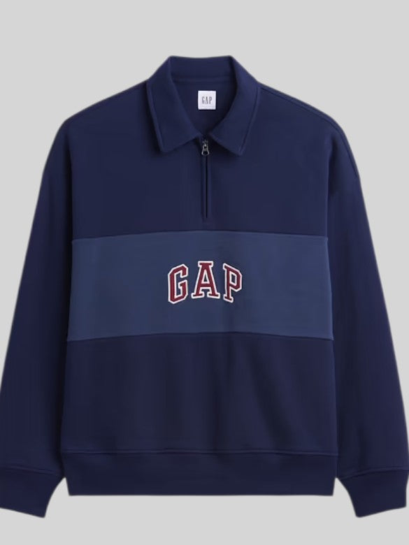 GAP Oversized Gap Logo Quarter-Zip Sweatshirt,1179549
