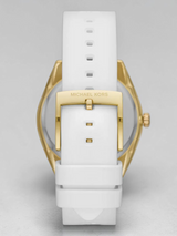 Immediate M.KWomen's Janelle Gold-Tone Silicone Strap Watch, 42mm MK7141