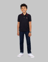 BOYS SOLID INTERLOCK POLO SHIRT