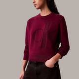 Smooth Cotton Chenille Monogram Sweater
