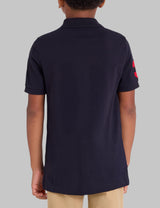 BOYS MULTI COLOR LOGO SOLID PIQUE POLO SHIRT