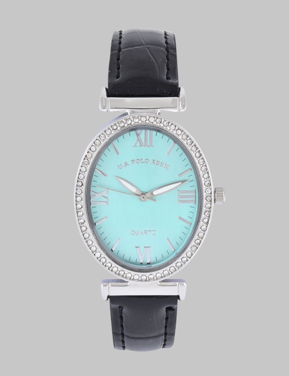 LADIES BLACK EMBOSSED STRAP WATCH,USC42105UO-0000A