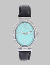 LADIES BLACK EMBOSSED STRAP WATCH,USC42105UO-0000A
