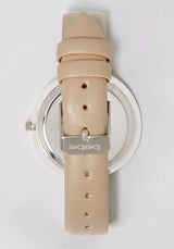 Taupe & Silver Crystal Bezel Watch