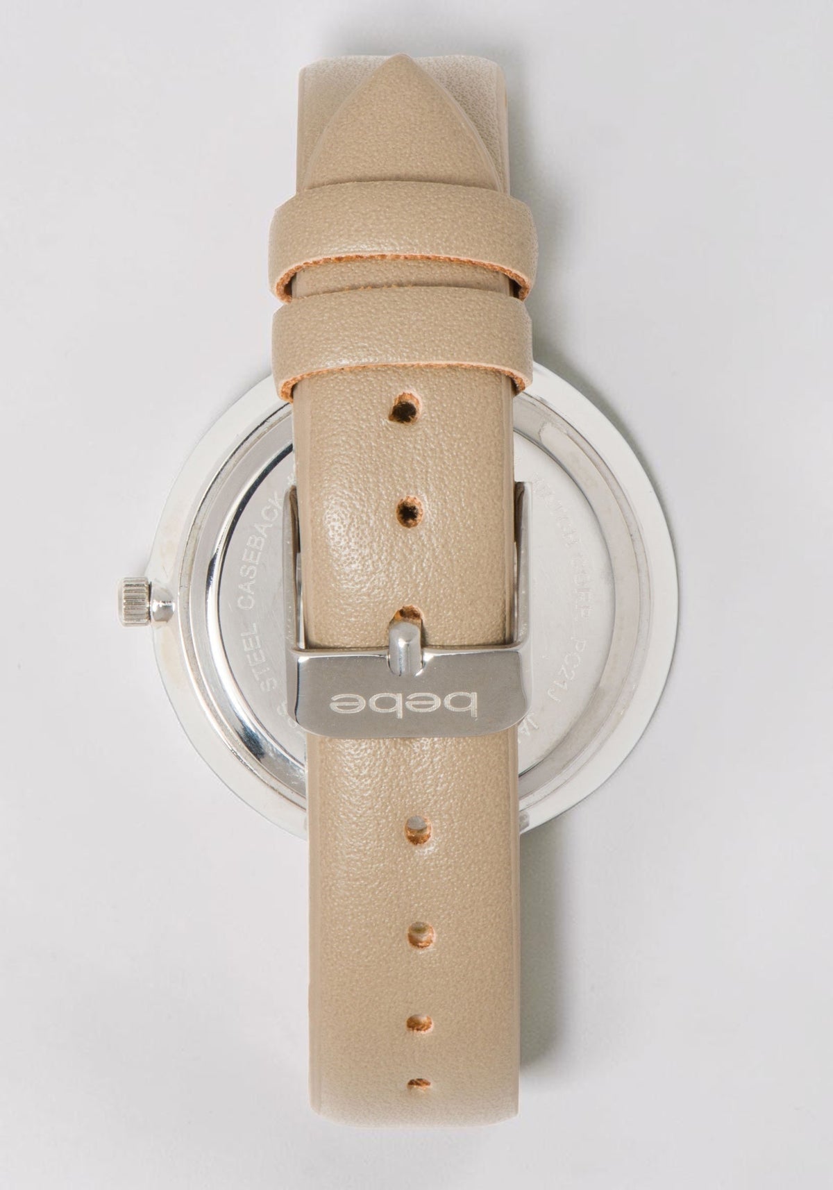 Taupe & Silver Crystal Bezel Watch