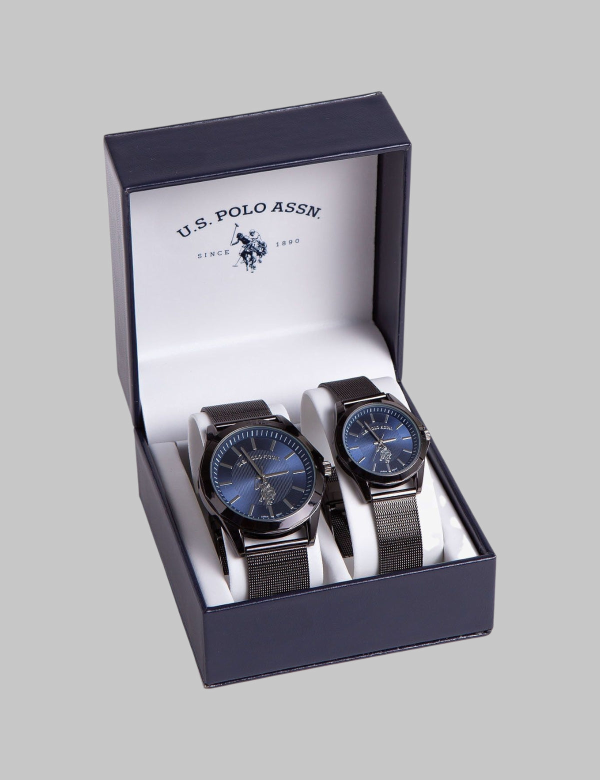 HIS AND HERS BLACK MESH WATCH SET,USC2536-0000A