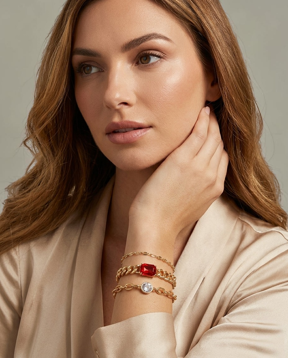 Immediate Guess Set of 3 Assorted Chain Bracelets