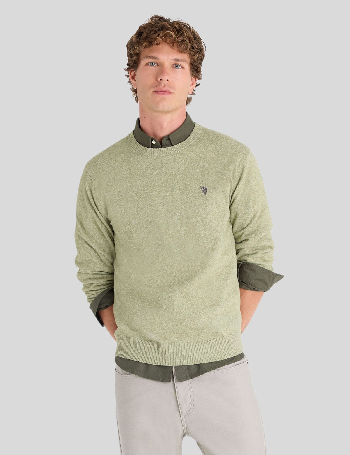 US.POLO.ASSN SOFT CREW NECK SWEATER, USUF6S5560