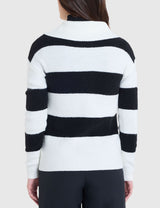 US.POLO.ASSN 1/2 ZIP RUGBY STRIPE SWEATER, 21W0017-EP00A