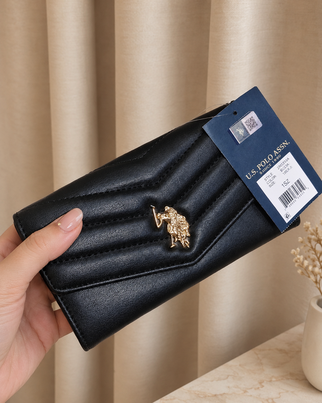 Immediate U.S Polo LARGE QUILTED FLAP WALLET 27A373