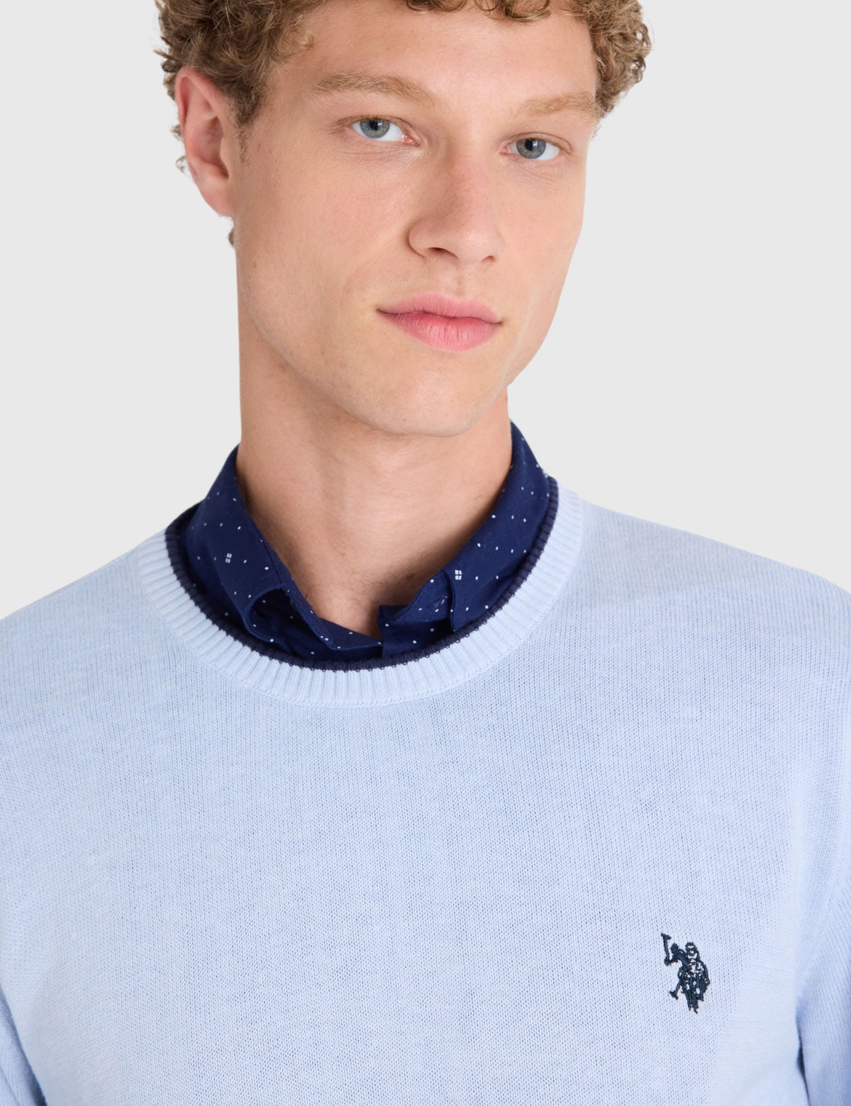 US.POLO.ASSN SOFT COTTON JERSEY CREW NECK SWEATER,USUF6S5243-0000A