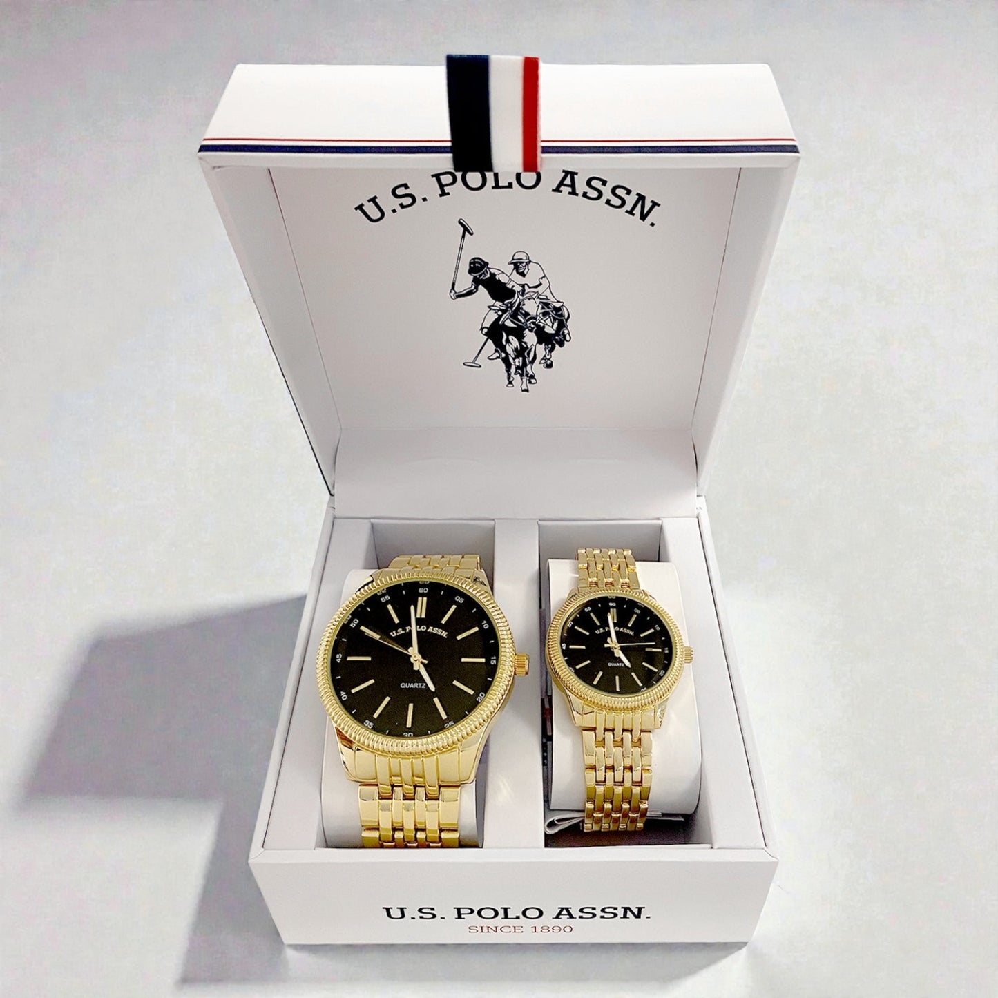HIS AND HERS GOLD LINK WATCH SET، USC2728UO