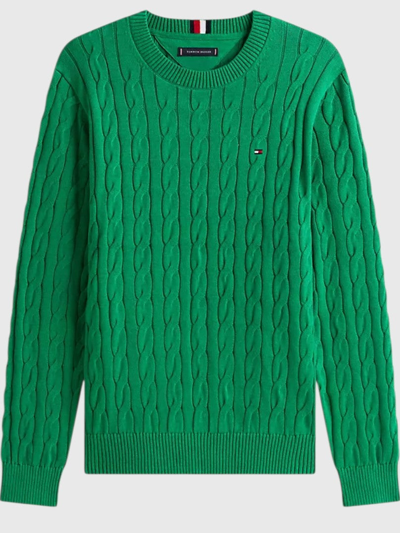 TOMMY HILFIGER Cable Knit Crewneck Sweater,XM08033-YBI