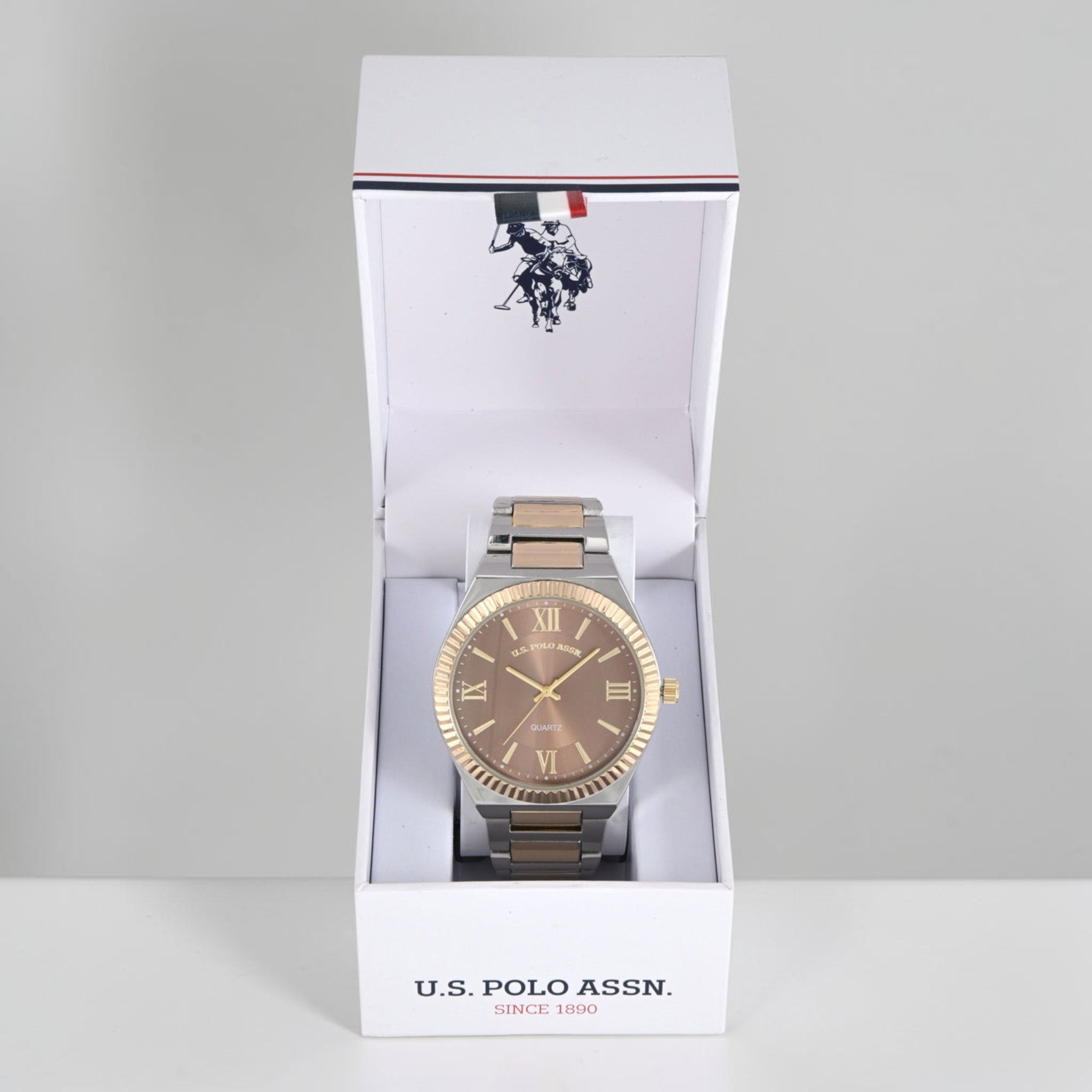 MENS TWO TONE LINK ANALOG WATCH,USC80928UO-0000A
