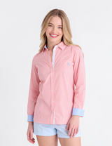 STRIPED POPLIN LONG SLEEVE SHIRT 214975-8900A