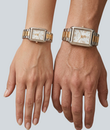 HIS AND HERS TWO TONE SQUARE WATCH SET,USC2658UO-0000A