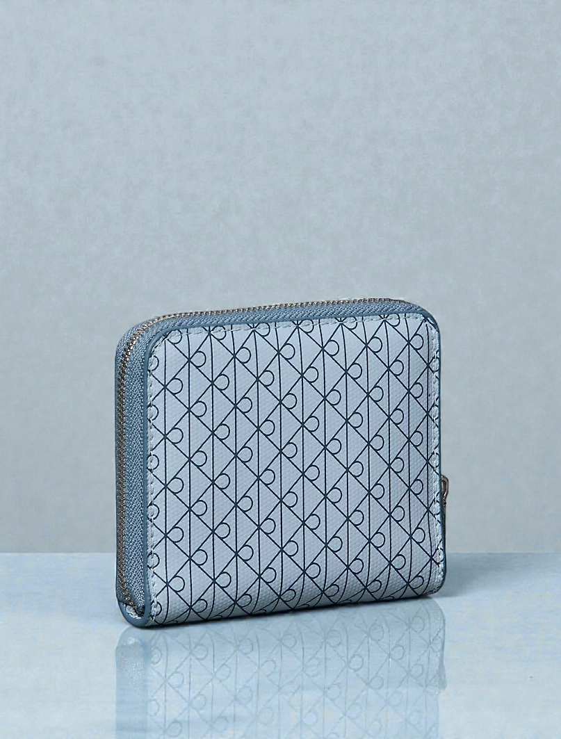 C.K Allover Monogram Square Zip Wallet