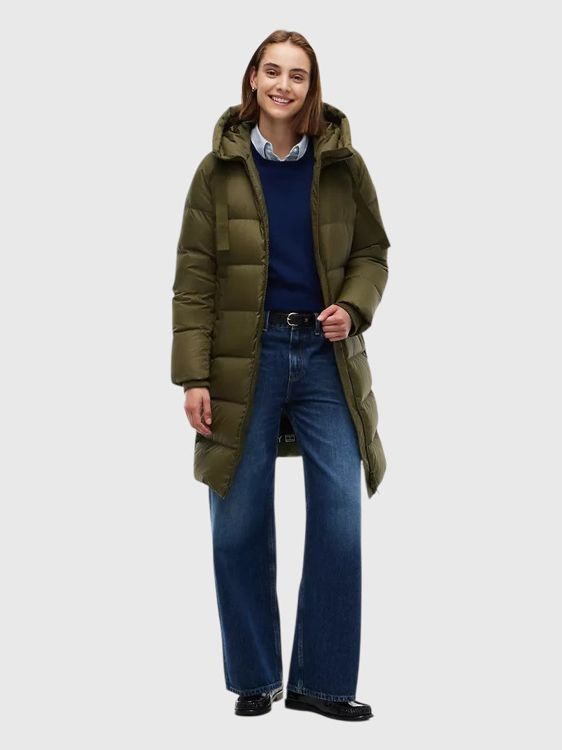 TOMMY HILFIGER Water-Repellent Hooded Down Puffer Coat,WW53611-GYY