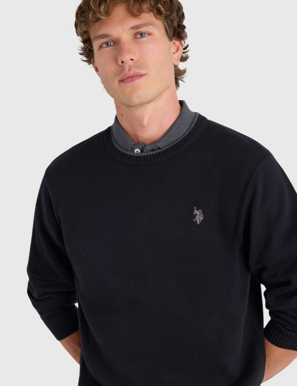 US.POLO.ASSN SOFT COTTON JERSEY CREW NECK SWEATER,USUF6S5243-0000A