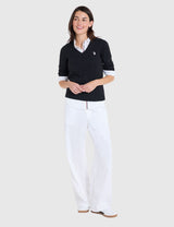 US.POLO.ASSN CABLE V-NECK SWEATER, 21W0007-EE00A