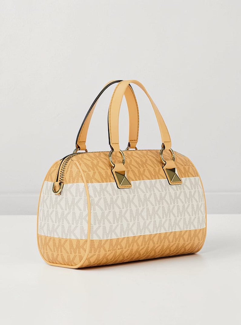 Michael Kors Grayson Striped Signature Logo Duffel Crossbody Bag,35S6GGYC5U