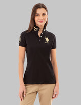 USPA METALLIC PRINT POLO SHIRT