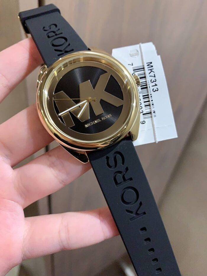 Immediate M.KWomen's Janelle Gold-Tone Silicone Strap Watch, 42mm MK7313