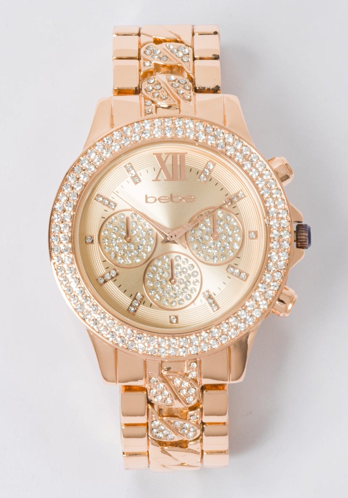 Rose Dial Crystal Bezel Watch