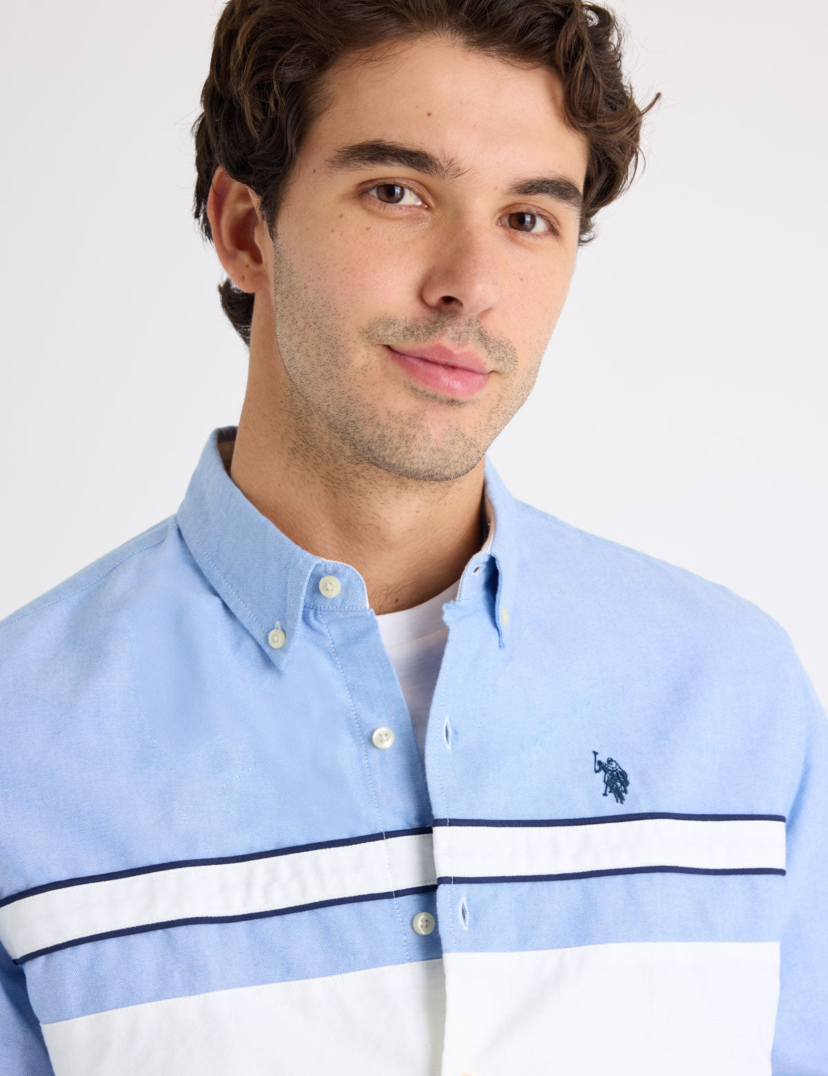 LONG SLEEVE COLORBLOCK COTTON OXFORD SHIRT Serial 11H0388-YN00A