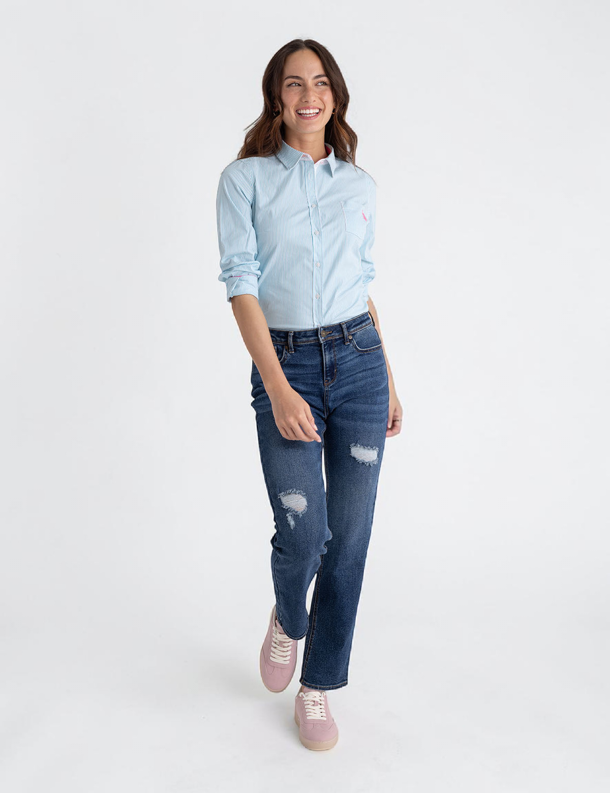 Immediate STRIPED POPLIN LONG SLEEVE SHIRT Serial 214975-8900A